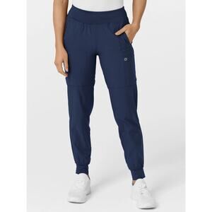 WonderWink W123 Scrub Cargo Jogger Pants Women’s Medium Petite Navy Comfort Fit